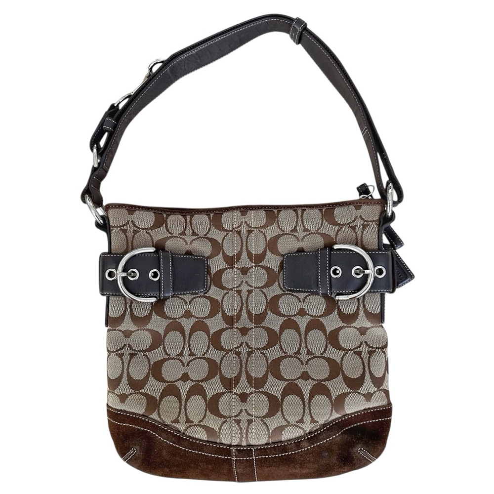 Vintage Coach F05K‑3574 Soho Shoulder/Crossbody Bag Monogram Canvas Leather
